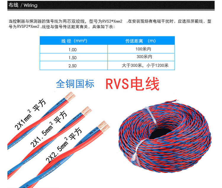 瓦斯氣體報警器采用兩芯線