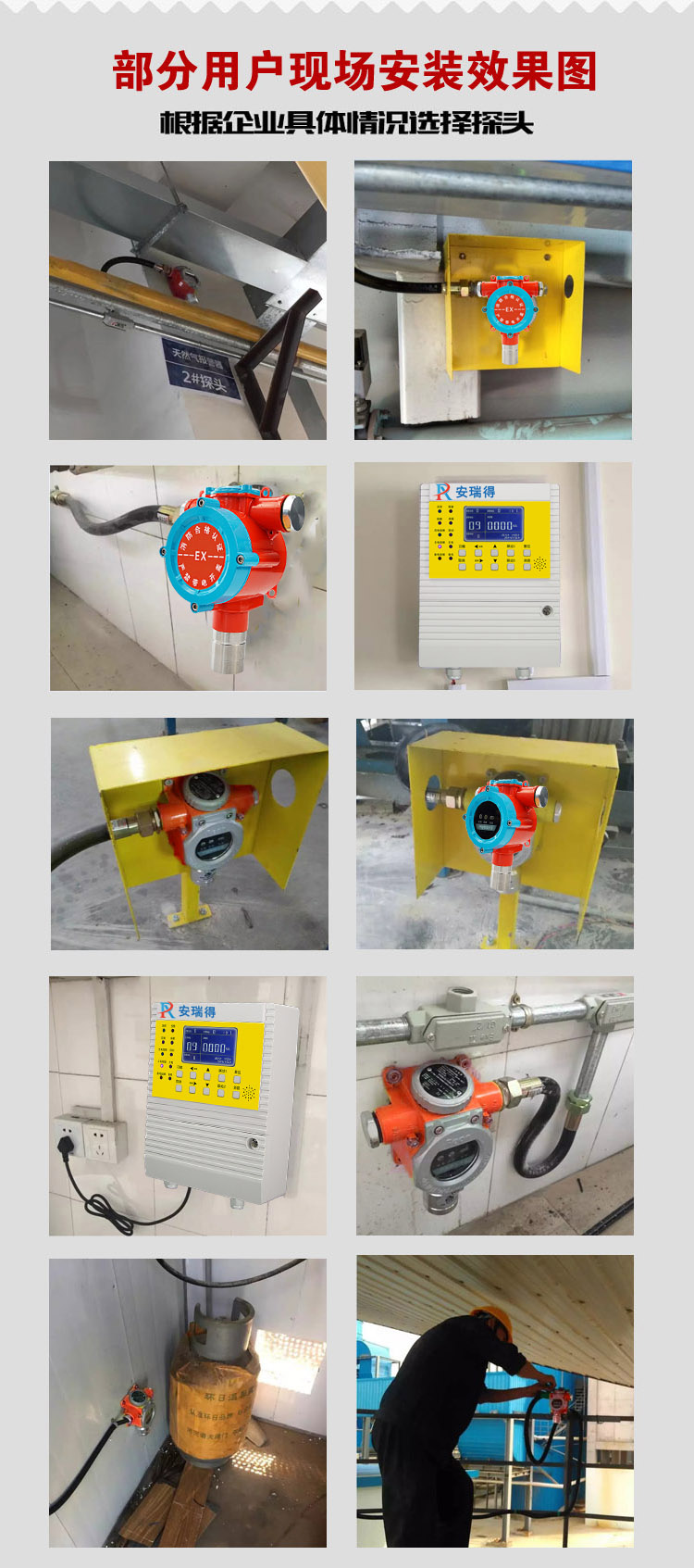 可燃氣體濃度報警器安裝效果圖